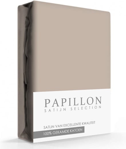 Papillon hoeslaken - katoen satijn - 90 x 200 - Zand