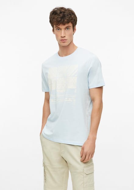 Zachte katoenen T-shirt met frontprint en geribbelde rand s.Oliver