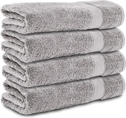 Komfortec Handdoekenset 4x Handdoek 50x100 cm - 100% Katoen -Silber