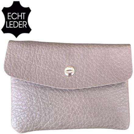 THL Design - Kleine Portemonnee Dames - Mini Portemonnee - Echt Leer - Taupe
