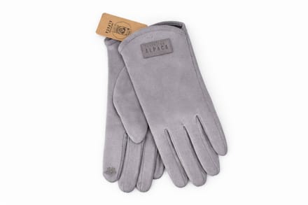 American Alpaca - Dames Suède- Handschoenen – Warm & Zacht - Licht Grijs