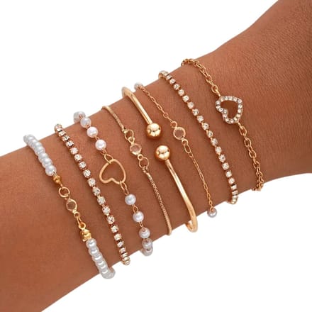Nivard Armband - Staal - Nep Zilver - Dames - 8 St - Nep Goud