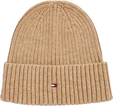 Tommy Hilfiger muts - the flag twisted yarn beanie - beige melange