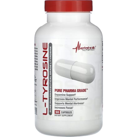 L-Tyrosine, Pure Farmaceutische Kwaliteit, 500Mg, 90 Capsules