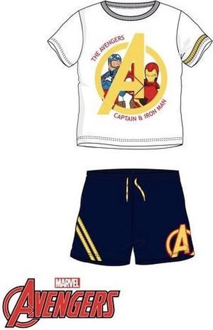 Marvel The Avengers 2-delige set / sportset - wit/donkerblauw - maat 98/104 (4 jaar)