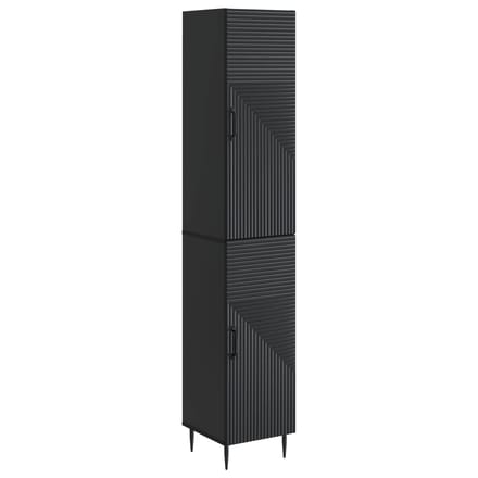 vidaXL - Kast - Set - 2 - st - Zwart - Bewerkt - hout