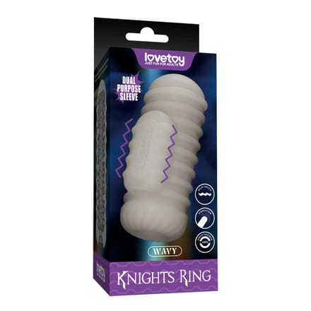 LoveToy - Knights Ring - Vibrerende Dual Purpose Sleeve - Drip - Wit