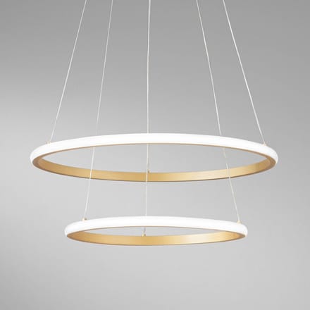 Luce Ambiente Design LED hanglamp Axis, Ø 60/40 cm, goudkleurig metaal CCT, RGB