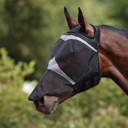 Shires Vliegenmasker Zonder Oren met Neus Jet Black - Cob