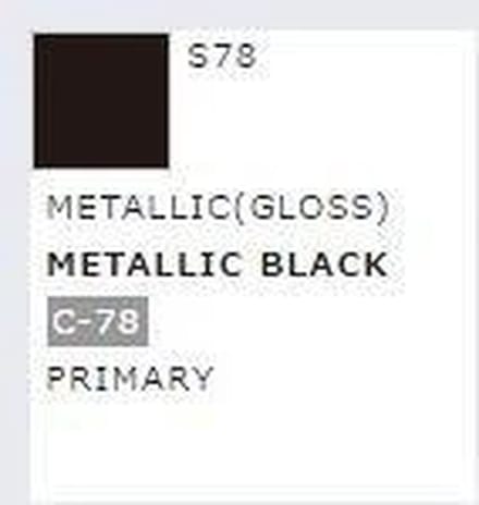 Gunze S-078 - Mr. Color Spray 100 ml Metal Black - Spuitbus voor Plastic Modelbouw