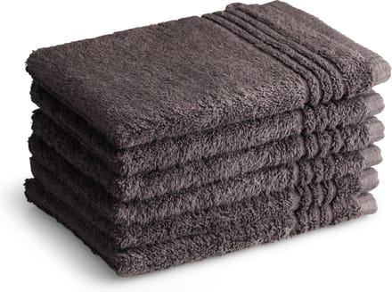 PHLOX Supreme Washandjes 16x21 - set van 6 - Zware kwaliteit 600 g/m2 - Antraciet