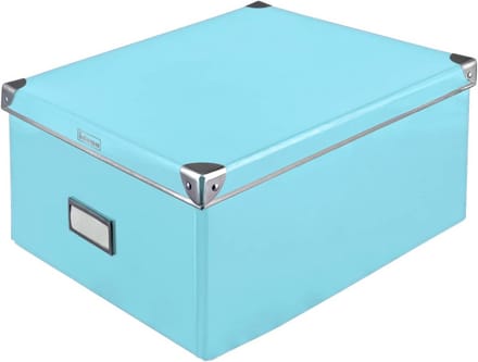 Opbergdoos Karton - Universele Box - Orde Thuis - Verstevigde Randen - 36x28x17 cm - Turquoise