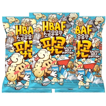 HBAF Gekruide Popcorn 17 Floavors, 80g (18 Opties) Salted Milk x 3PCS