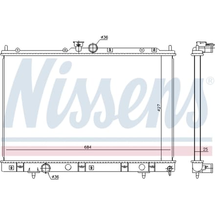 Radiator, motorkoeling NISSENS 628972