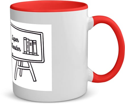 Akyol - super meester koffiemok - theemok - rood - Meester - meester - leraar - 350 ML inhoud