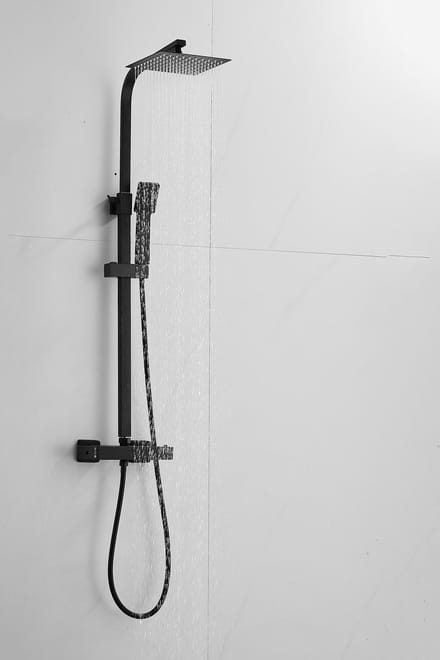 Excellent Wellness Opbouw Doucheset Regendouche Type TD004-2A - Thermostaatkraan & Handdouche - Mat Zwart