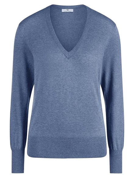 Trui V-hals Van Peter Hahn blauw