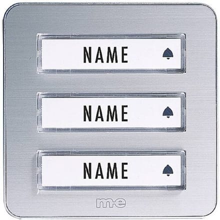 m-e modern-electronics 41082 Zender voor Draadloze deurbel Verlicht, Met naambord