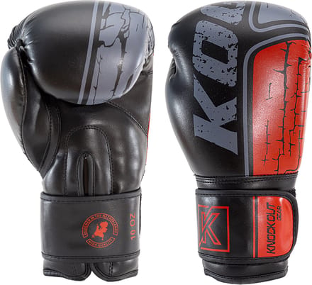 Knockout Gear Bokshandschoenen - Black/Rood/Grijs - 16 oz