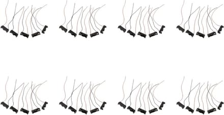 Batterij Clips - Houder Box - Batterijen Opslag - Met Draad - 40 Stuks - Zwart