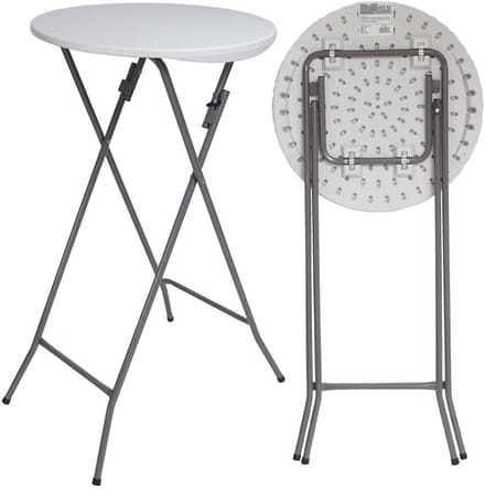 Hoge tafel wit Ø 60cm inklapbaar Feesttafel Bistrotafel Klaptafel Biertafel
