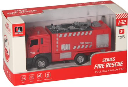 Pull-back Brandweerwagen Rood Licht en Geluid