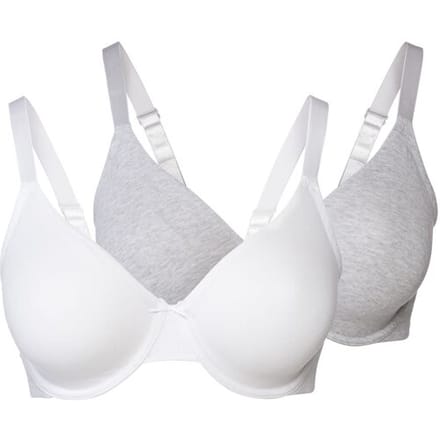 ESMARA 2 dames beugel-bh's (Lichtgrijs/wit, 85D)