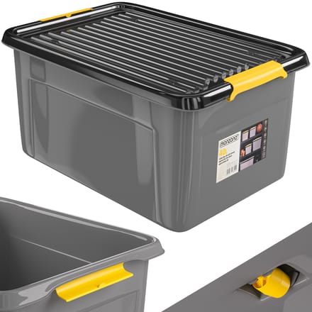 Opbergbox Grijs/Antraciet 58x39x25cm stapelbaar