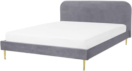 FLAYAT - Tweepersoonsbed - Grijs - 160 x 200 cm - Fluweel