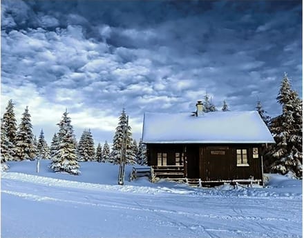 Wizardi Diamond Painting Kit VALLEY OF SNOW WD106