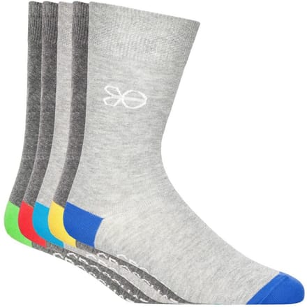 Crosshatch Heren Posical Logo Crew Sokken (Set van 5) (Grijs/Multikleurig)