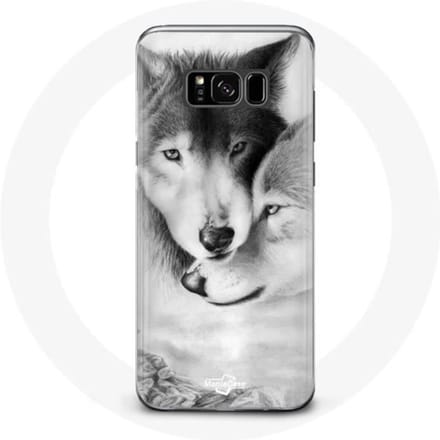 Hoesje voor Samsung Galaxy S8 Wolf Duo dieren