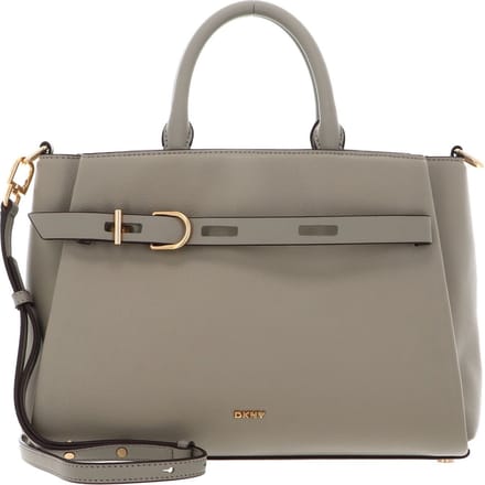 DKNY Leren Handtas Schoudertas Onyx Satchel Toffee Taupe