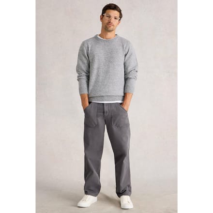 White Stuff Twisted Crew Charcoal Grey Taglia: L | Maglioni a maglia Outlet | Uomo | Nero