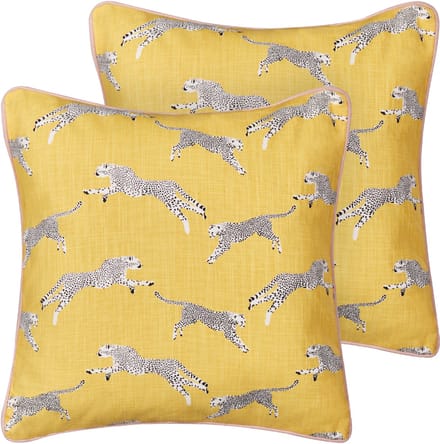 ARALES - Sierkussen set van 2 - Geel - 45 x 45 cm - Katoen