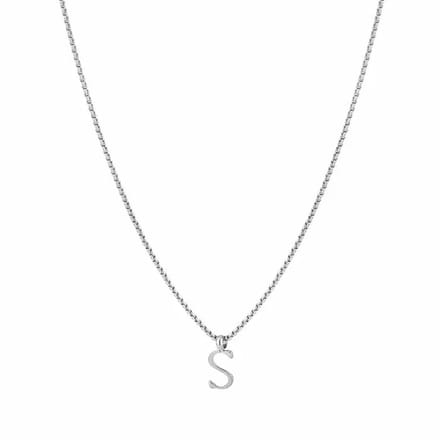 Bijoutheek Collier Letter S Zilver