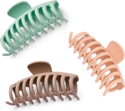 Lajetti - 3 stuks Haarklemmen Groot Mint Oudroze Bruin - Basic Haarclip set Dames