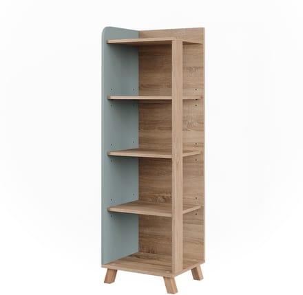 Vicco Karen Halfhoge kast – 40 x 128 cm met 4 compartimenten Sonoma/blauw