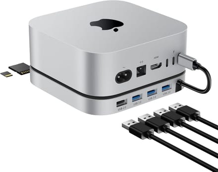 Mac Mini Dock met 3 USB 3.0 poorten, Micro/SD en TF Card Readers voor M4/M4 Pro 2024