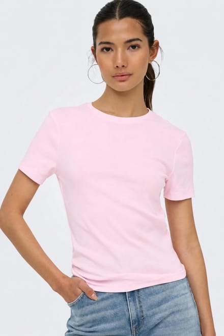 Slim fit t-shirt van katoenmix model 'RILEY'