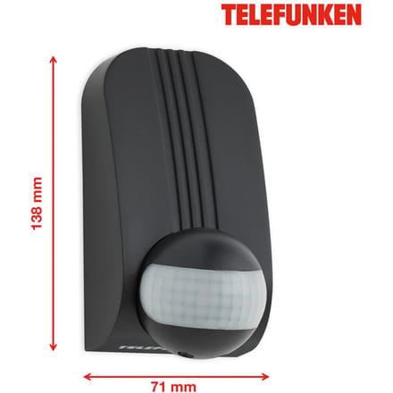 Telefunken Bewegingssensor Funchal, max. 1.000W LED, zwart