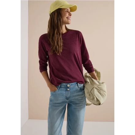 Longsleeve met boothals en strepen