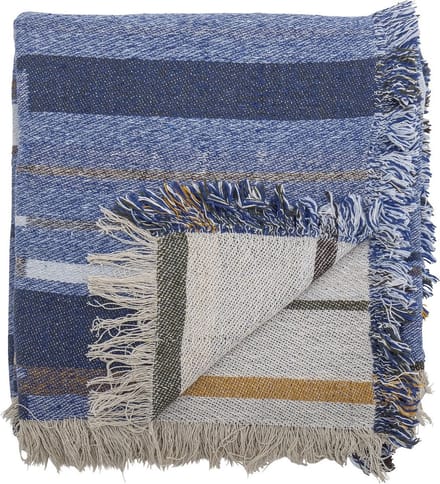 Bloomingville Plaid Toscana blauw 160x130cm
