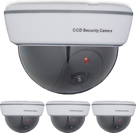 4x dummy dome camera - nepcamera - knipperende led - binnen & buiten - wit