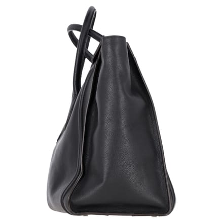Celine Geroemde Schouder Luggage Tote Tas in Zwart Leder