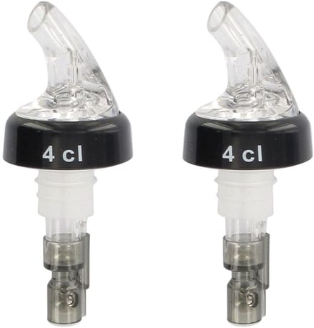Set van 2 doseerdoppen met kogel voor alcohol 4 cl Fackelmann