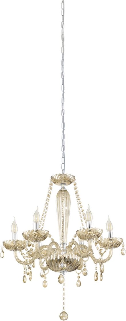 Stars of Light Basilano Kroonluchter Hanglamp - E14 - Ø 72 cm - Chroom|Cognac