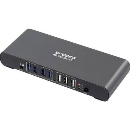 SpeaKa Professional SP-KVM-2P4K 2 poorten KVM-switch Grijs (mat)