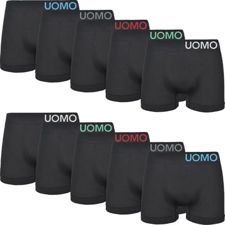 Microfiber Boxershorts Heren - 10-Pack - Uomo - Naadloos - Zwart - Maat M/L