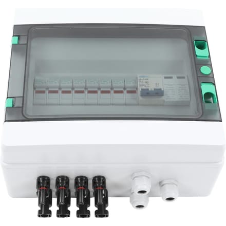 4-string PV Combiner Box met overspanningsbeveiliging 15A zekering 63A DC stroomonderbreker IP67 Solar Combiner